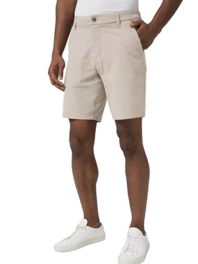 Lululemon Men’s Commision Flat Front Secure Pocket Short 9” Beige Size 33 Golf